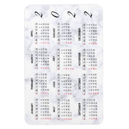 Anpassningsbar 2022 Marble Calendar Magnet