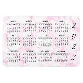 Anpassningsbar 2022 Rosa Marble Calendar Magnet