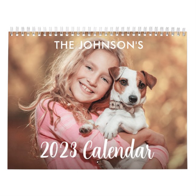 Anpassningsbar 2023 enkel 14 fotokalender kalender (Omslag)