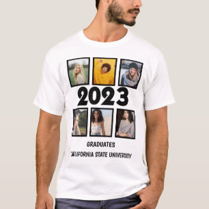 Anpassningsbar 2023 Gradate 6 Photo Collage T Shirt