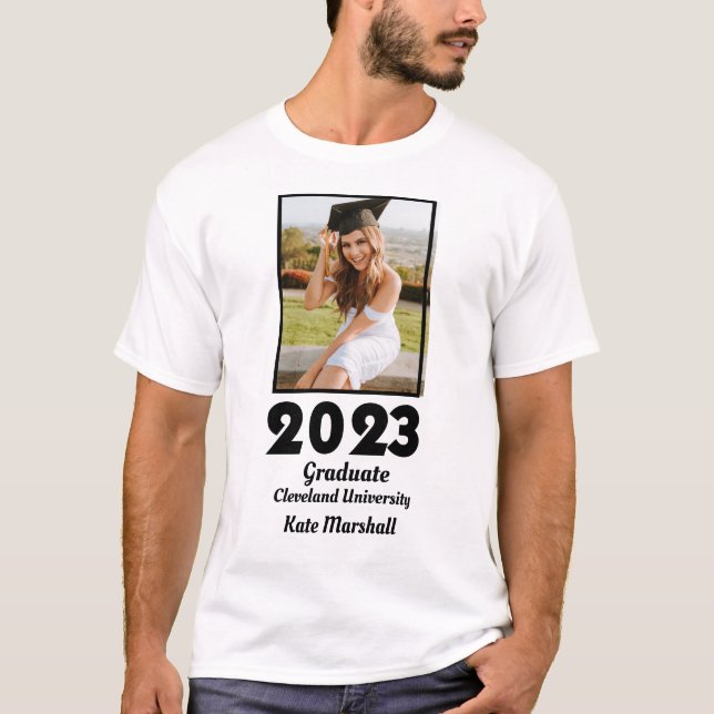 Anpassningsbar 2023 Student Photo and Namn T-Shirt (Framsida)