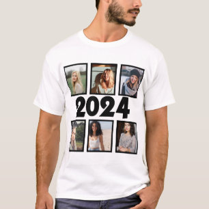 Anpassningsbar 2024 6 Fotokollage T Shirt