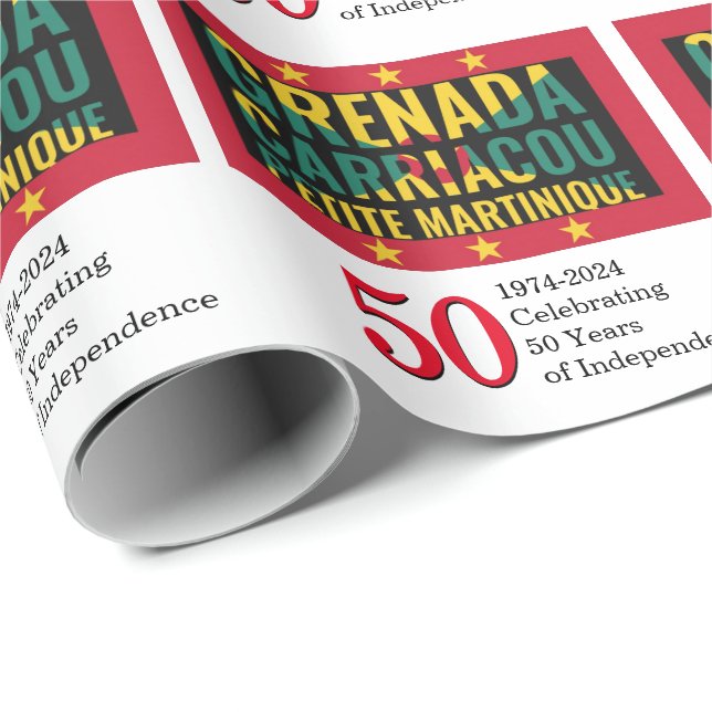 Anpassningsbar 2024 GRENADA 50-årsjubileum Självst Presentpapper (Rullad Hörn)