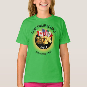 Anpassningsbar 2024 SOLAR ECLIPSE Flaggor Kids T Shirt