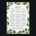 Anpassningsbar 2025 Calendar Magnet med Elegant Gr<br><div class="desc">Denna 2025-kalendermagnet har en botanisk utformning av eleganten med emerald grönt eucalyptus och subtle guld accents på ren vit bakgrund. Med mallen kan du lägga till din familj namn, favoritfras eller något speciellt meddelande, skapar den unik och personlig. Med sin Söndag-till-lördag-layout för fullt blandar kalendern stil och funktion, perfekt för...</div>