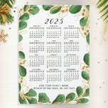Anpassningsbar 2025 Calendar Magnet med Elegant Gr<br><div class="desc">Denna 2025-kalendermagnet har en botanisk utformning av eleganten med emerald grönt eucalyptus och subtle guld accents på ren vit bakgrund. Med mallen kan du lägga till din familj namn, favoritfras eller något speciellt meddelande, skapar den unik och personlig. Med sin Söndag-till-lördag-layout för fullt blandar kalendern stil och funktion, perfekt för...</div>