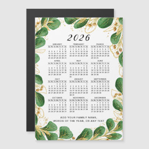 Anpassningsbar 2025 Calendar Magnet med Elegant Gr