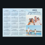 Anpassningsbar 2025 Calendar Magnet Two Photo Coll<br><div class="desc">Skapa din egen 2025-magnetiska fotokalender med två egna bilder mot ljusblå bakgrund. Det är en unik nyckelfråga för familj,  vänner,  arbetskamrater,  kolleger inför jul,  nyår eller tillfälle.</div>