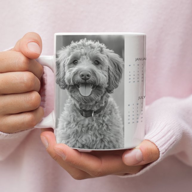 Anpassningsbar 2025 Hund Calendar Mugg med Hund fo Jumbo Mugg (Skapare uppladdad)