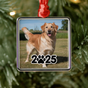 Anpassningsbar 2025 Pet Photo Julgransprydnad Metall