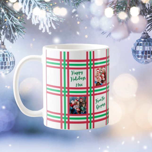 Anpassningsbar 2025 Red Grönt Play Family Photo Kaffemugg (Skapare uppladdad)