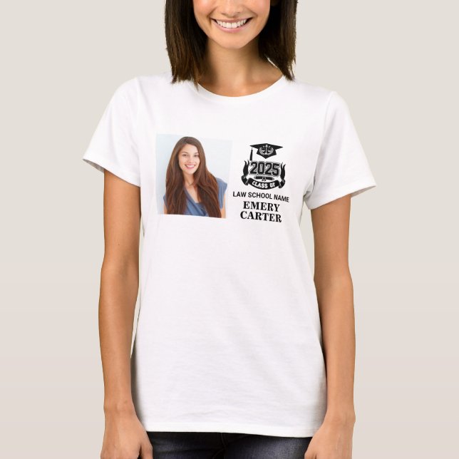 Anpassningsbar 2025 Student Photo Attorney Law Sch T Shirt (Framsida)