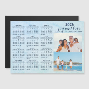 Anpassningsbar 2026 Calendar Magnet Two Photo Coll