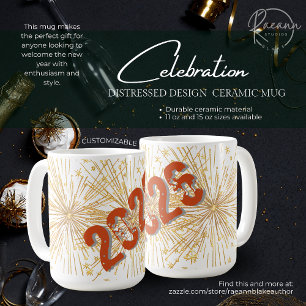 Anpassningsbar 2026 Distressed Design Keramisk Mug Kaffemugg