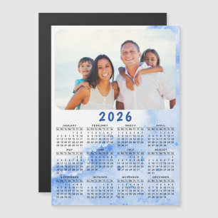 Anpassningsbar 2026 Fotokalender - blått vithav