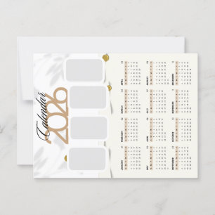Anpassningsbar 2026-kalender vykort