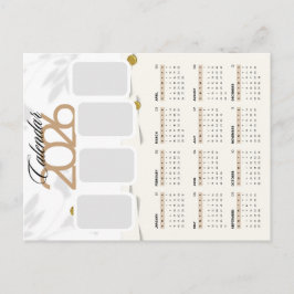 Anpassningsbar 2026-kalender vykort