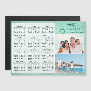 Anpassningsbar 2026 Magnet Calendar Family Photo G