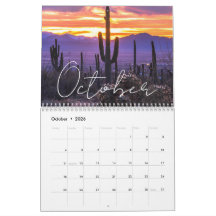 Anpassningsbar 2026 Sunset Calendar California & A