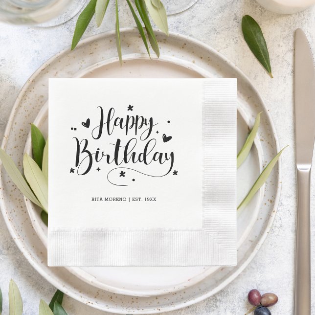 Anpassningsbar 20:e 30:e 40:e 60:e 70-Födelsedagsf Pappersservett (Skapare uppladdad)