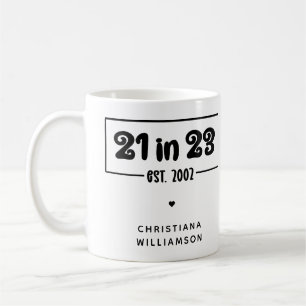 Anpassningsbar 21:a födelsedag Firande 21: 23:e fö Kaffemugg