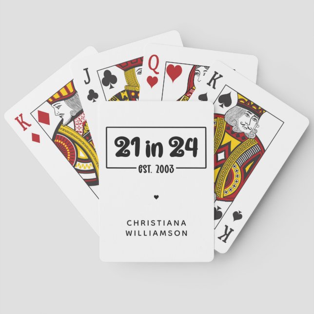 Anpassningsbar 21:a födelsedagen 21:e födelsedagen casinokort (Baksidan)