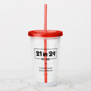 Anpassningsbar 21:a födelsedagen 21:e födelsedagen take away mugg