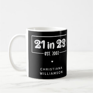 Anpassningsbar 21:a födelsedagspressen Gift 21 in Kaffemugg