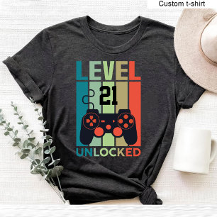 Anpassningsbar 21 Olåst videospelare 21:a födelsed T Shirt