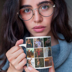 Anpassningsbar 21 Personlig för fotokollage Kaffemugg