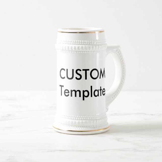Anpassningsbar 22oz Traditional Beer Stein WHITE & Sejdel (Framsida höger)