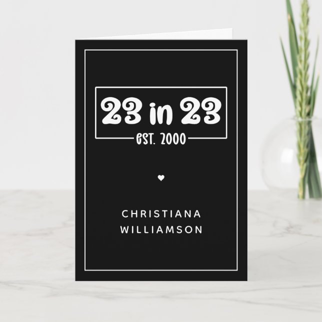 Anpassningsbar 23:e födelsedagspresent 23:e födels kort (Framsida)