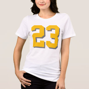 Anpassningsbar 23 Skift, numrerad treblend-kod T Shirt