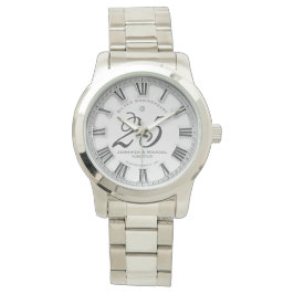 Anpassningsbar 25 år Silver Bröllop-årsdagen Armbandsur