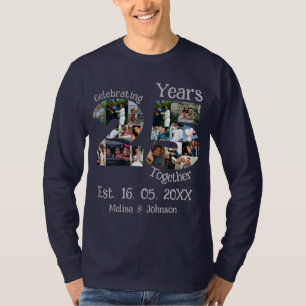 Anpassningsbar 25:e bröllop-årsdagen fotokollage t shirt