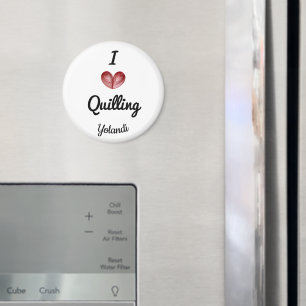 Anpassningsbar 2.25-in Rund I (hjärta) Quilling Ma Magnet