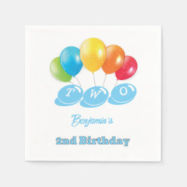 Anpassningsbar 2:a födelsedag Baby blue pojkens Na Pappersservett