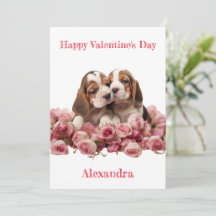 Anpassningsbar 2 Basset Hound Puppies Valentine