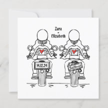 Anpassningsbar 2 Brides Biker Motorcycle Lesbisk B