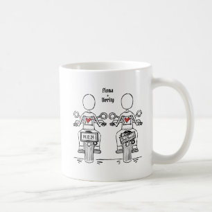 Anpassningsbar 2 Brides Biker Motorcykel Bröllop Kaffemugg