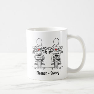 Anpassningsbar 2 Brides Biker Motorcykel Bröllop Kaffemugg
