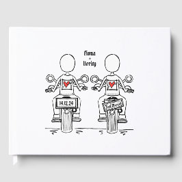 Anpassningsbar 2 Brides Biker Motorcykel Evening B Gästböcker