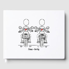 Anpassningsbar 2 Brides Biker Motorcykel Evening B Gästböcker