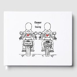 Anpassningsbar 2 Brides Biker Motorcykel Evening B Gästböcker