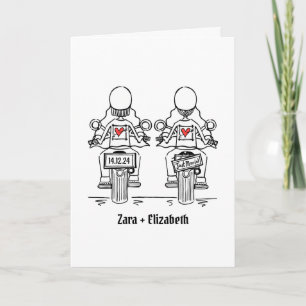 Anpassningsbar 2 Brides Biker Motorcykel Evening B Inbjudan
