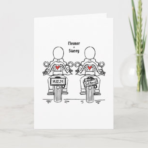 Anpassningsbar 2 Brides Biker Motorcykel Evening B Inbjudan