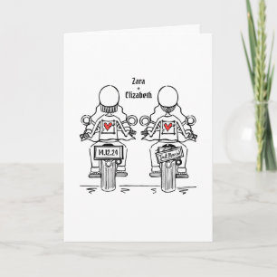 Anpassningsbar 2 Brides Biker Motorcykel Evening B Inbjudan
