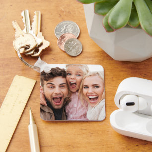 Anpassningsbar 2 - Dubbla för foto, sid Aluminiumn Nyckelring