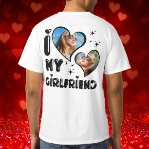 Anpassningsbar 2 Foto I Kärlek Min flickvän Bakåt T Shirt