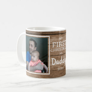 Anpassningsbar 2 Foto-Papporna Rustic Wood Kaffemugg